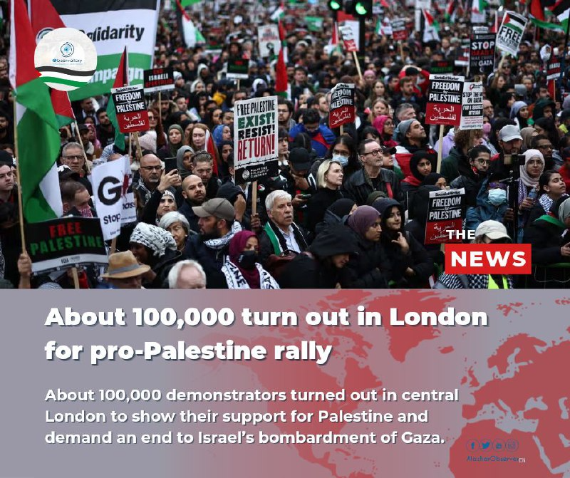 AOCE_ALAZHAR's tweet photo. 𝐏𝐫𝐨- 𝐏𝐚𝐥𝐞𝐬𝐭𝐢𝐧𝐞 𝐑𝐚𝐥𝐥𝐲 𝐢𝐧 𝐋𝐨𝐧𝐝𝐨𝐧
#AOCE #Palestine #GazaUnderAttack #London
#AlAzhar_Observatory_for_Combating_Extremism https://t.co/mGg43uQ3zs