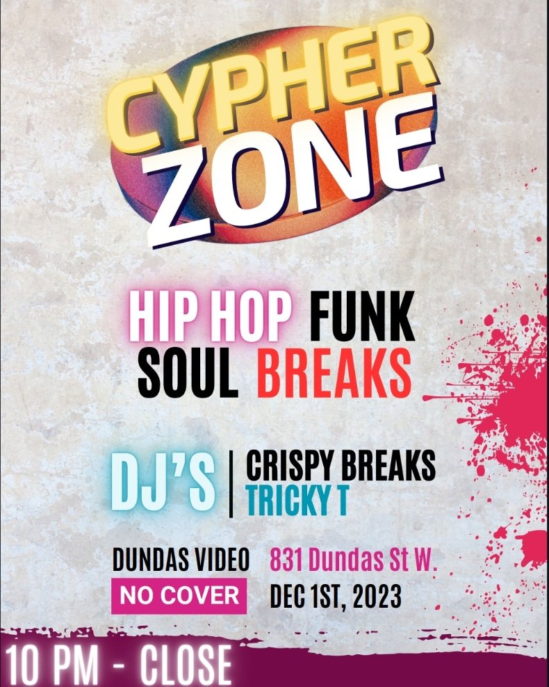 This December, Tricky T and I are collaborating to provide you the dopest Hip-Hop and Funk night of the year. Come party and enjoy a 🔥 selection of beats, breaks and grooves to get you moving.

Breakers, Funkstylists, and all old school and underground headz, this is for you!