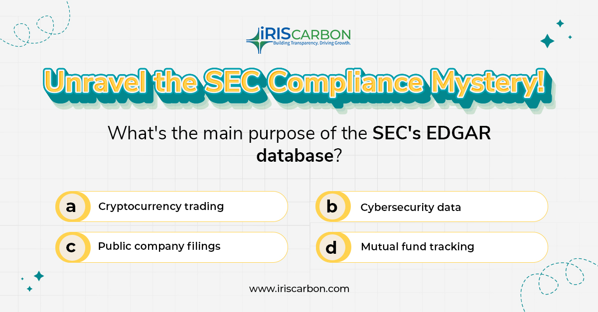 Question of the Day: What's the SEC's EDGAR database for?

A) Cryptocurrency trading?
B) Corporate cybersecurity?
C) Public company filings?
D) Mutual fund performance?

Stay tuned for the answer in the comments! 

#SEC #MondayMystery