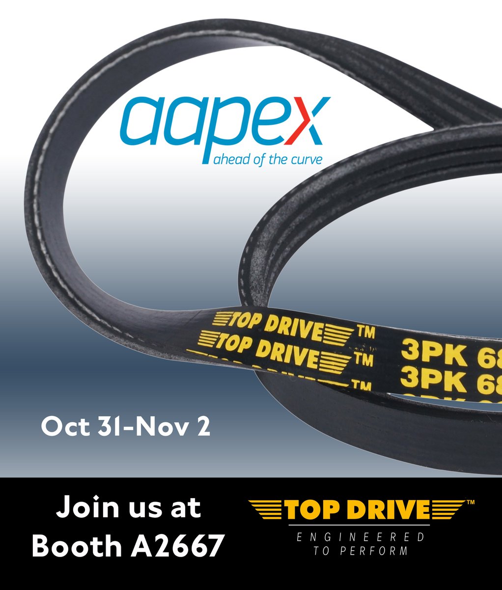 See the latest technology that our Top Drive® belts have to offer at  booth A2667 in Las Vegas! Be sure to check out our newly added line of  tensioner kits.