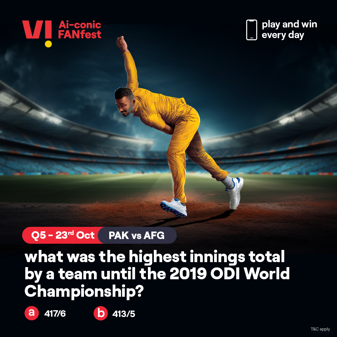 Their game has started, and so has yours. Share the right answer to all the questions of the day using #ViAiconicFANfest and you could stand a chance to win a #smartphone. Go on, take your shot. #ContestAlert #WorldCup #Cricket #CricketContest #Play2Win #Contest #PAKvsAFG