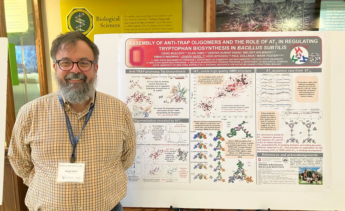 MPFosterLab's tweet photo. @OSU_CBC PhD Student Joe shows off his new #NMR chops at the Gateway meeting at @NotreDame https://t.co/GkVaBJCQmx