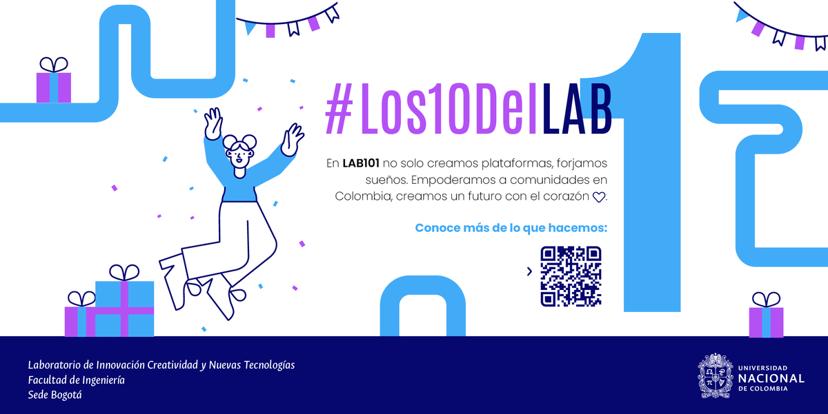 Lab101UNAL's tweet photo. #Los10DelLAB 🚀 Una década de impacto e innovación en Colombia. #AniversarioLAB
En LAB101 la participación ciudadana 🗳 ha sido nuestro motor para moldear un futuro mejor. 🤝💫. Conoce más en: https://t.co/IAptN6ZwEs https://t.co/DQe3oOJSsX