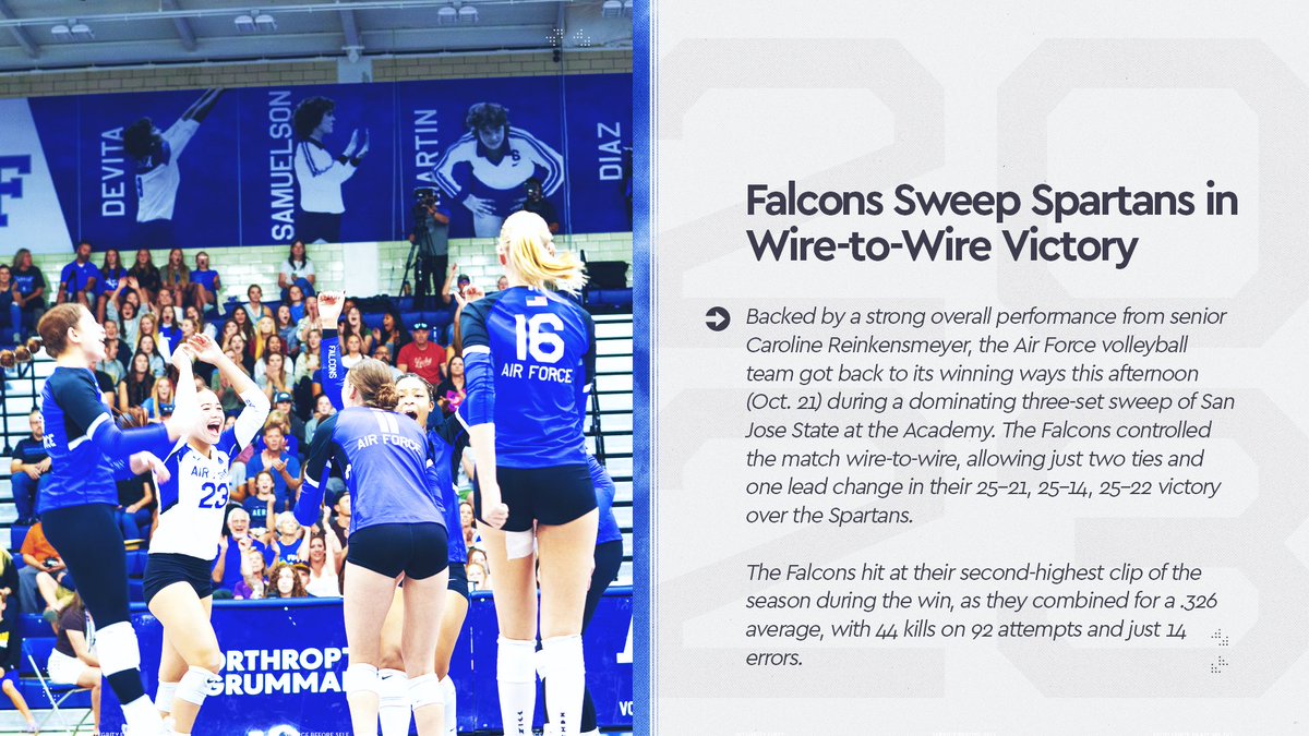 A couple of big moments from last week 👀

<a href="/AF_HKY/">Air Force Hockey</a> scores a thrilling overtime W on the road! 
<a href="/AF_WSOC/">Air Force Women's Soccer</a> comes away with a big conference victory! 
<a href="/AF_Volleyball/">Air Force Volleyball</a> sweeps the Spartans!