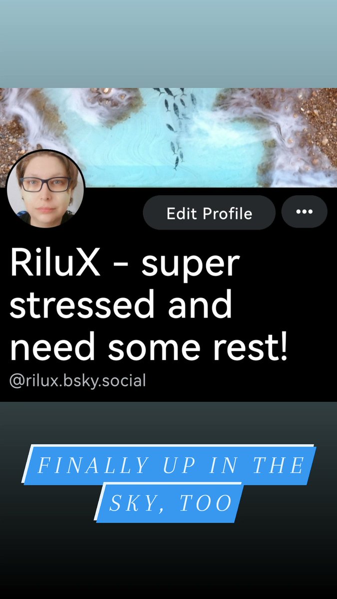 If someone wants to follow me on blue sky... I'm RiluX there.