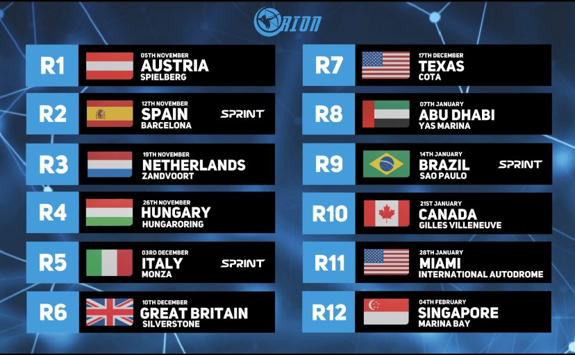 Season 3 calendar is out!!!

With 12 rounds, 3 sprints and many points on offer, who will come out on top this season? Will we see a new champion or will we have our first double champion?