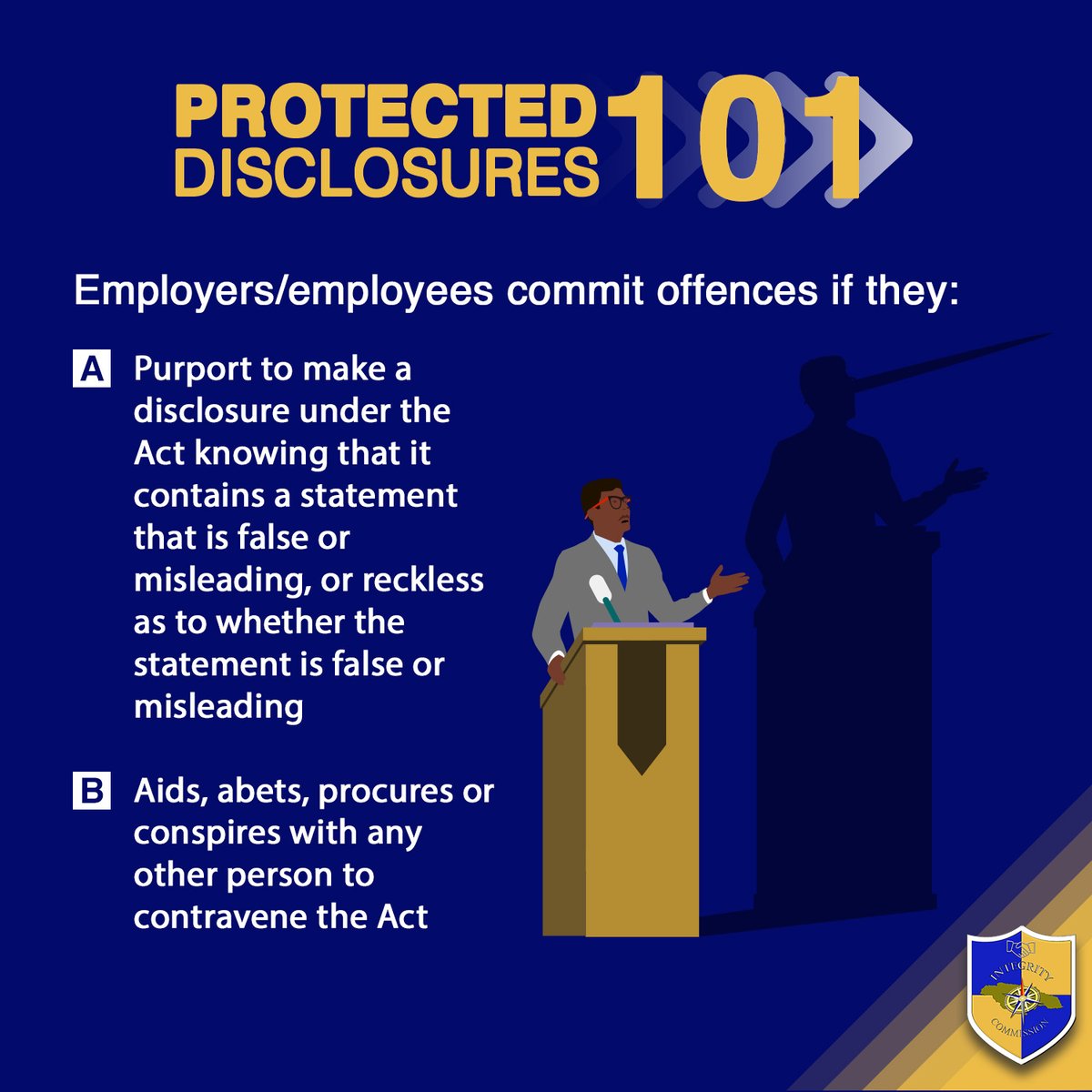 JISNews's tweet image. In the world of protected disclosures, ignorance is not bliss!

You should know the offences that may be committed by employers and or employees.

Stay informed, stay ethical, and keep the workplace transparent! 

#protecteddisclosures #integritycommission #whistleblower