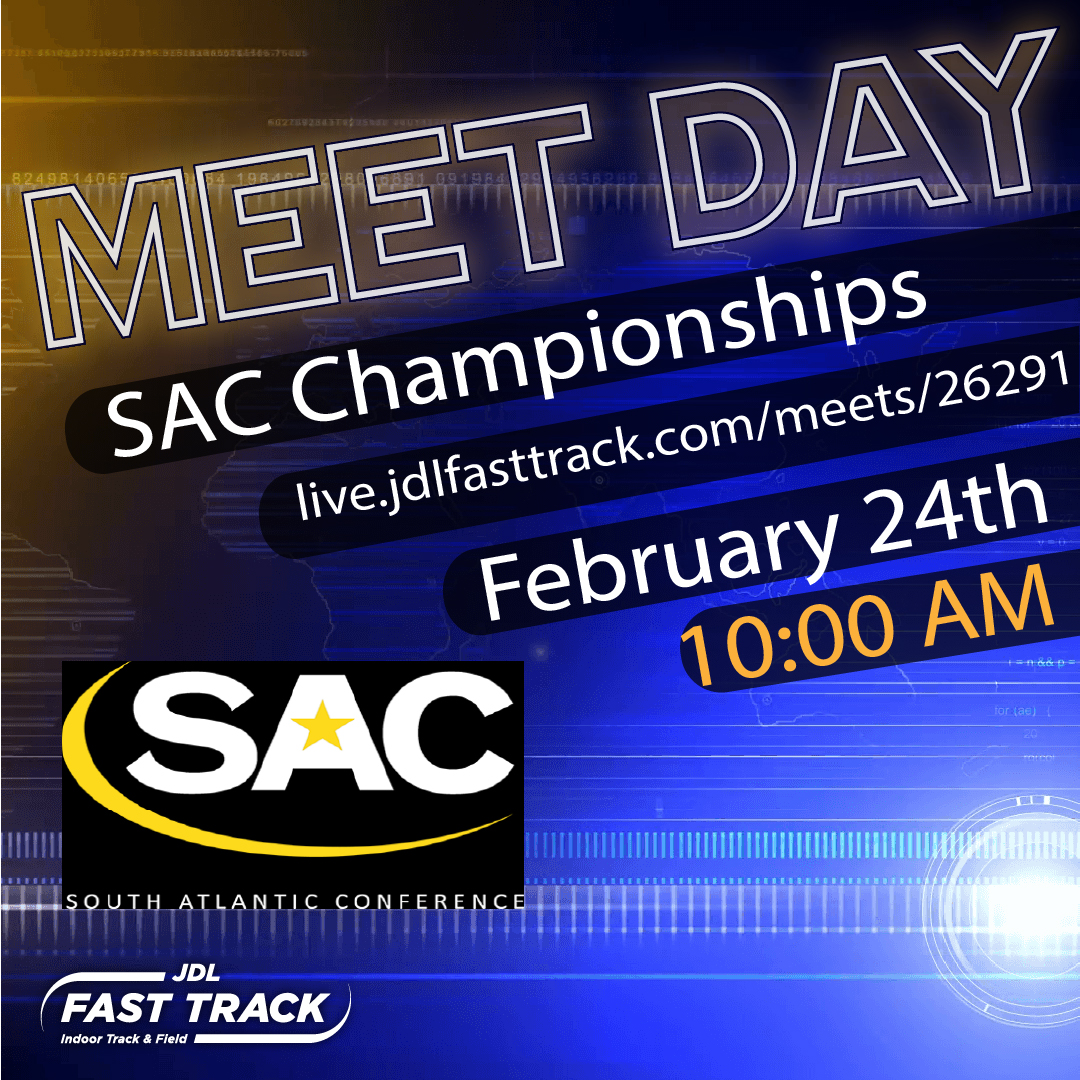 JDLFastTrack's tweet photo. Itβs time for the South Atlantic Indoor T&F Championships! What team is the SAC conference trophy going home with? ππ
π β https://t.co/mYuxDzqNT7
#jdlfasttrack
#SACTF https://t.co/X0m7tuytif
