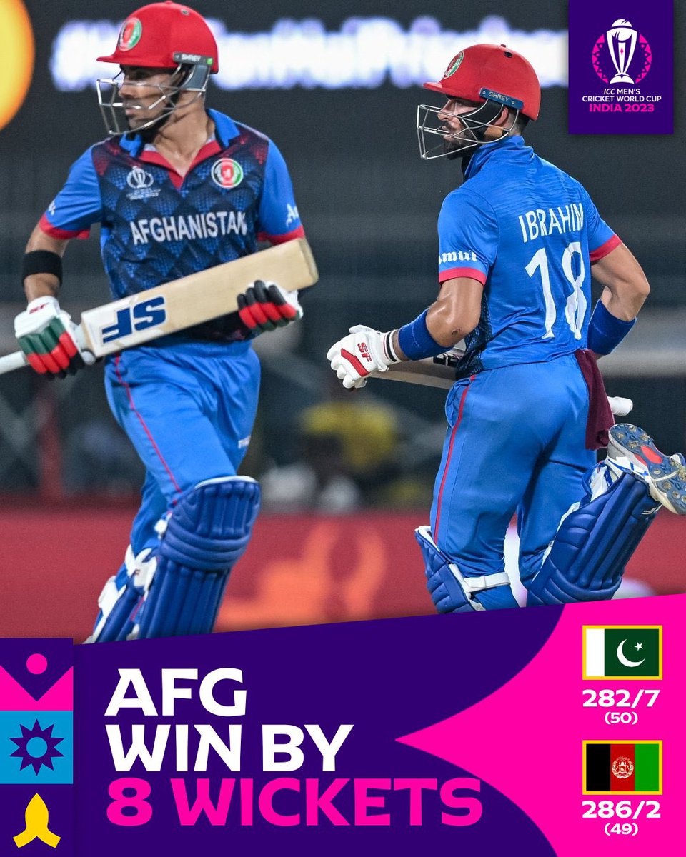 Overwhelmed with joy after #Afghanistan’s sensational victory over Pakistan in the Cricket World Cup. Really proud of our #AfghanAtalan. #AFGvsPAK #CWC2023 #BlueTigers #AFGvPAK 🇦🇫🖤❤️💚