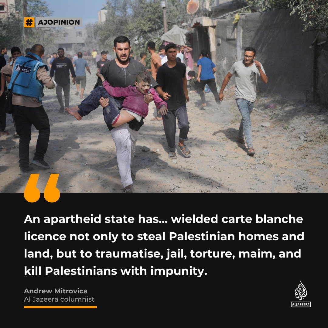 AJEnglish's tweet photo. The humanitarian catastrophe unfolding in Gaza requires each of us to make a choice. — #AJOpinion by Andrew Mitrovica ⤵️

🔗: https://t.co/vn6qemcVtD https://t.co/mwiHO1aLVr
