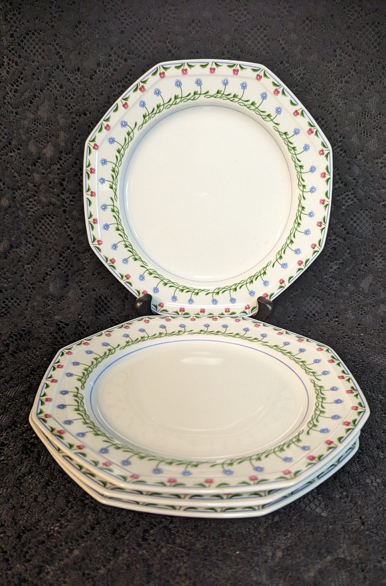 Mikasa 'Younger Than Springtime' Bali Hai pattern, Octagonal Shape, 8.25' Salad Plates, Floral, GREAT Condition, 8 USD each, 4 Available, tuppu.net/18c4dabb #AmazingFunVintage #Etsy #Amazingfunvintage