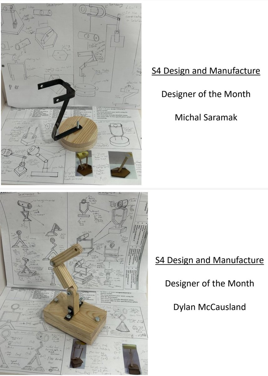 Hope everyone is feeling refreshed after the October break 🍂

We wanted to share our S3 &amp; S4 Designers of the month. Work is to fabulous not to show off! 😁

#designandmanufacture #ASPIRE