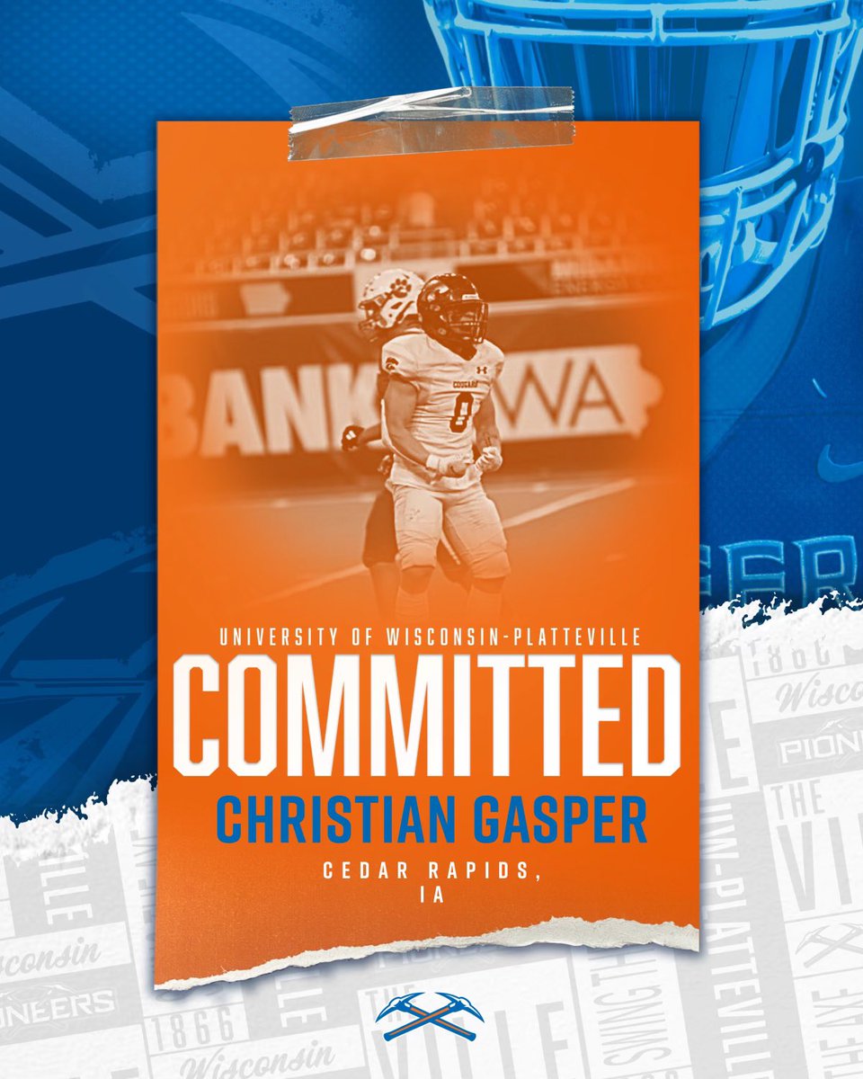 After a great talk with <a href="/reinhardt_tyler/">Tyler Reinhardt</a> I am blessed to receive my first offer and commit to UW-Platteville! <a href="/CRKFootball/">Cedar Rapids Kennedy Football</a> <a href="/UWPlattFootball/">UW-Platteville Football</a>