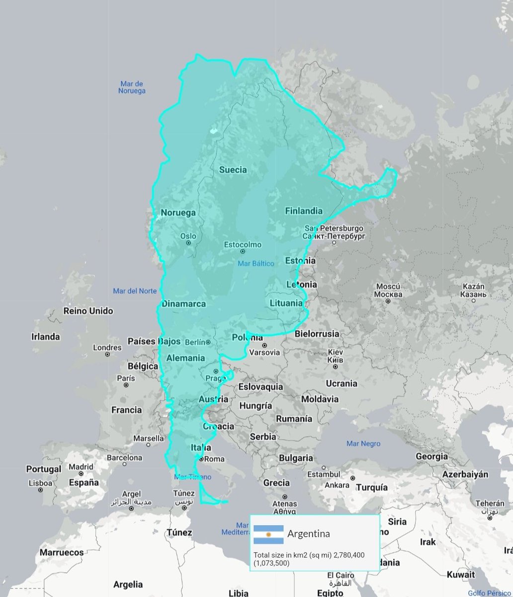 Argentina comparada con Europa.