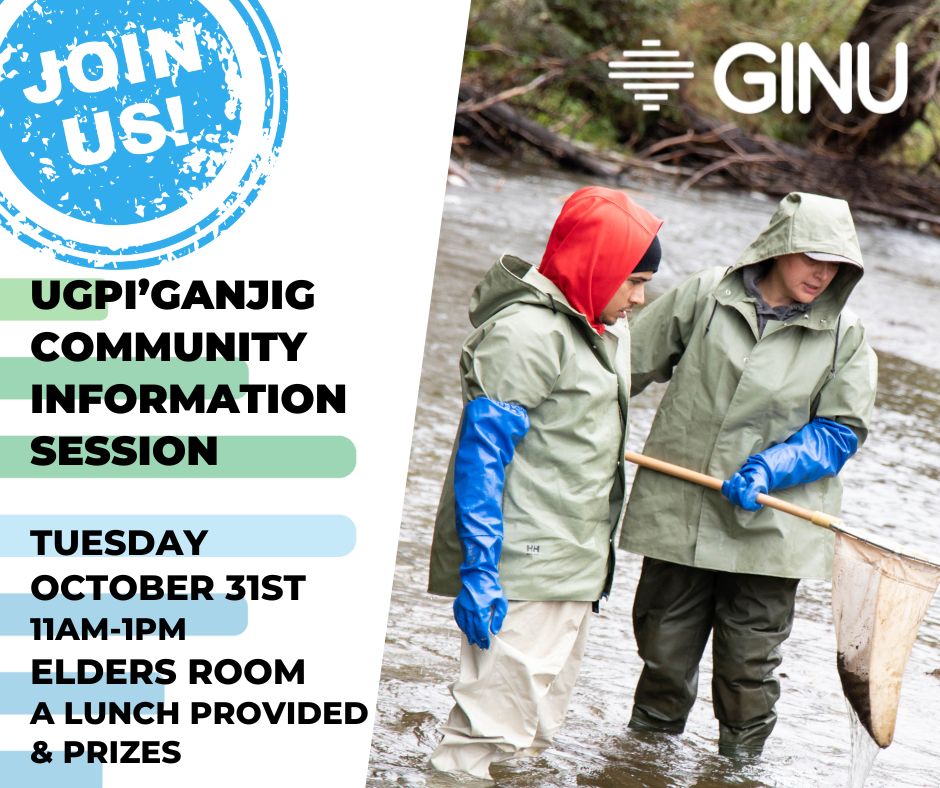 Gespe’gewa’gi Institute of Natural Understanding (@thegmrc) on Twitter photo The Gespe'gewa'gi Institute of Natural Understanding (GINU) is hosting a lunch and learn in Ugpi'ganjig on Tuesday, October 31st. Join us in the Elder's room at 11 am.  Lunch will be provided and we will have prizes for those in attendance.  (Charlene) The Gespe'gewa'gi Institute of Natural Understanding (GINU) is hosting a lunch and learn in Ugpi'ganjig on Tuesday, October 31st. Join us in the Elder's room at 11 am.  Lunch will be provided and we will have prizes for those in attendance.  (Charlene)