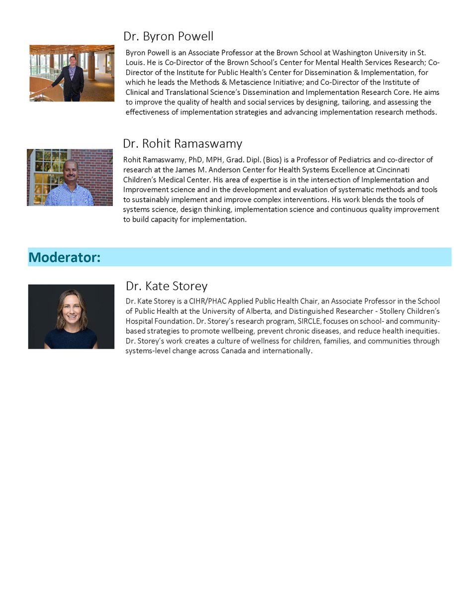 <a href="/ImplementCollab/">SIRC</a> IS hosting a panel of implementation researchers🎓<a href="/Byron_Powell/">Byron J. Powell</a>; <a href="/Rsbeidas/">Rinad Beidas, PhD</a>) and practitioners🤝(<a href="/TCI_ca/">The Center for Implementation</a>) to advance the #ImpSci research-practice gap. Moderated by <a href="/DrKateStorey/">Kate Storey</a>. Happening Nov 16 @ 1:30 PM MT.

To register: us02web.zoom.us/meeting/regist…

More details👇