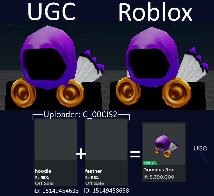 Peak” UGC on X: UGC creator UsualRage uploaded a near 1:1 copy of the  item Epic Vampire Face in 2 parts. #Roblox #RobloxUGC   / X