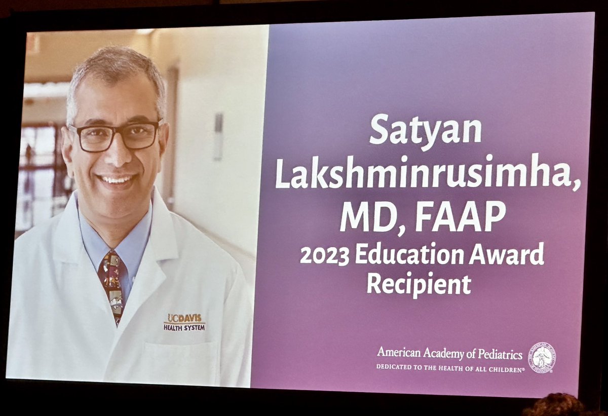 Lilylouuuuu's tweet photo. This just happened…our own SONPM @neosatyan Lakshminrusimha received the AAP Education Award! @AAPneonatal #AAPExperience https://t.co/Mzvv2205o9