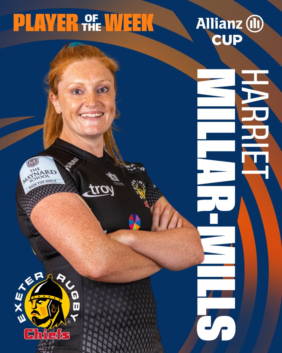 ThePWR's tweet photo. Unstoppable 💪

@ExeChiefsWomen's Harriet Millar-Mills is our Allianz Cup Player of the Week after her hat-trick antics on Saturday 💥

#PWR | @allianzuknews | @millarmills https://t.co/ckXUKKDtjr