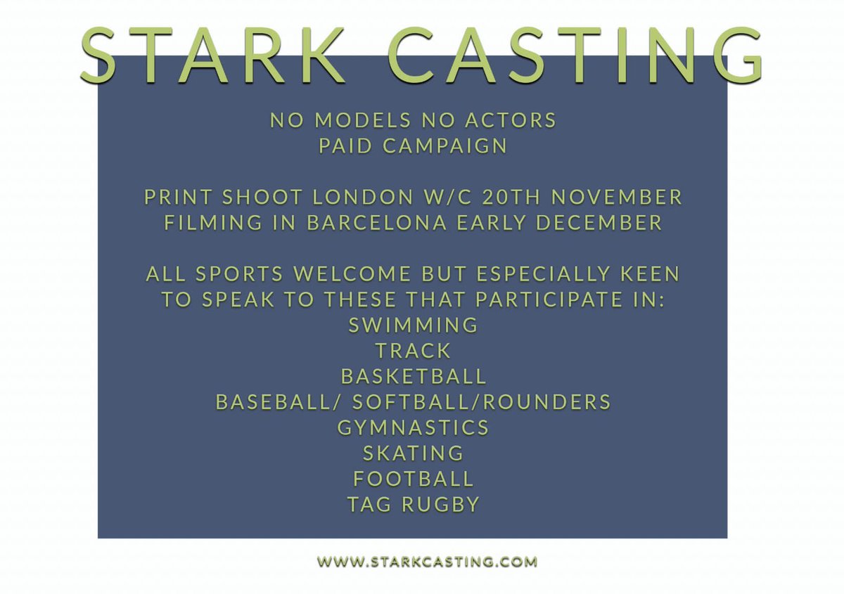 One of my wonderful colleagues is casting a project about self-confidence and body positivity, sponsored by a major brand. 

If you are interested, send a picture &amp; tell us about your daughter to commercials@starkcasting.com 

#casting #selfconfidence #bodypositivity #important
