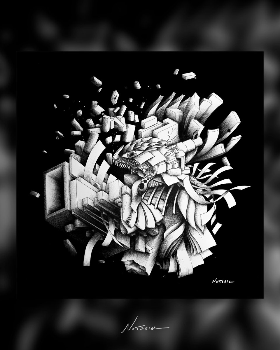 Notseig_art's tweet photo. J'aimerais vraiment que vous me donniez votre interprétation intime de ce dessin. Ce que vous voyez, ce que vous percevez, qui est ce genre de gros lézard pour vous, et ou est Not ? https://t.co/C8gJR9HaiZ