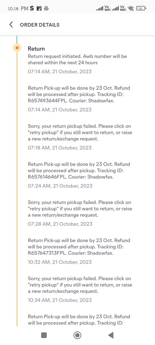 BhallaKhushbu's tweet photo. @Meesho_Official i ordered kids dresses on 15/10/2023 which were delivered to me on 20/10/2023. The fit of the dress is not proper so From the same day I tried to return the same, but the return request is cancelled automatically, some time it shows the return is cancelled as per https://t.co/l7yUihv8gf