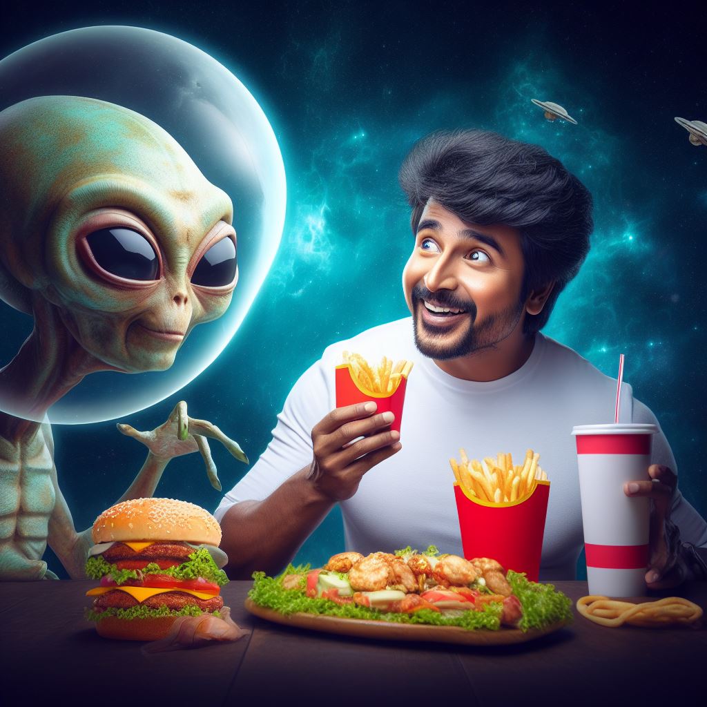 cinemapatti's tweet photo. Our @Siva_Kartikeyan's #Ayalaan AI images created by me. 

@kjr_studios @gobeatroute @Ravikumar_Dir @Phantomfxstudio @24AMSTUDIOS https://t.co/e9gooB95GT