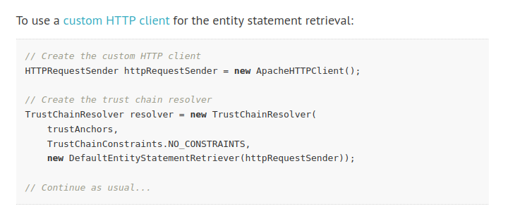 connect2id's tweet photo. v11.5 of the #OpenID Connect SDK is now capable of resolving #OpenID Federation 1.0 trust chains with custom #HTTP clients https://t.co/AkGMDunAIx https://t.co/DBoEazw1Eq