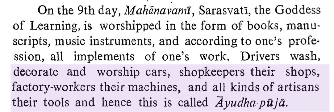 1
The Āyudhā Pūjā on Mahānavamī dates back to Vedic times. All workers offer their implements of action to Sarasvatī for blessings, so that the instruments ensure success of new initiatives. But this Pūjā held special significance for Kings & Kshatriyas defending the nation