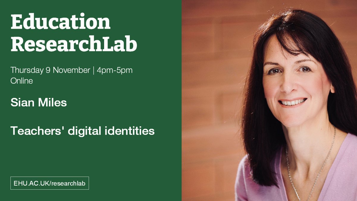 Are you on the lookout for a teaching job? 👀 Sian Miles shares her research into the digital identities of Early Career Teachers as they enter the job market. Join us online for Sian's 20-minute talk, followed by Q&A and discussion. Book here: ehu.ac.uk/researchlab