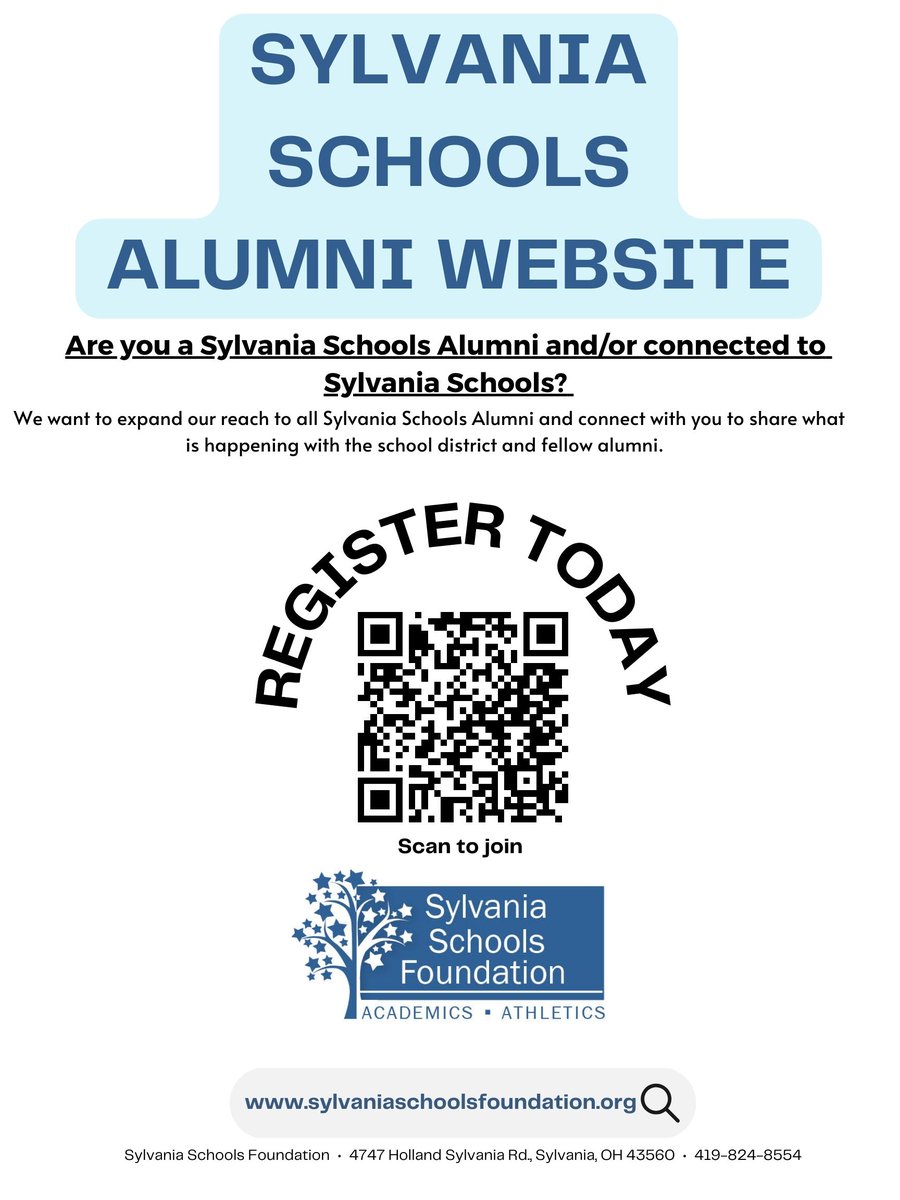 Our <a href="/SylvSchoolsFdn/">SylvaniaSchoolsFoundation</a> is looking to connect with our alumni. ➡️➡️Burnham, Sylvania, Northview and Southview alumni, sign up through the Foundation's website today! sylvaniaschoolsfoundation.org