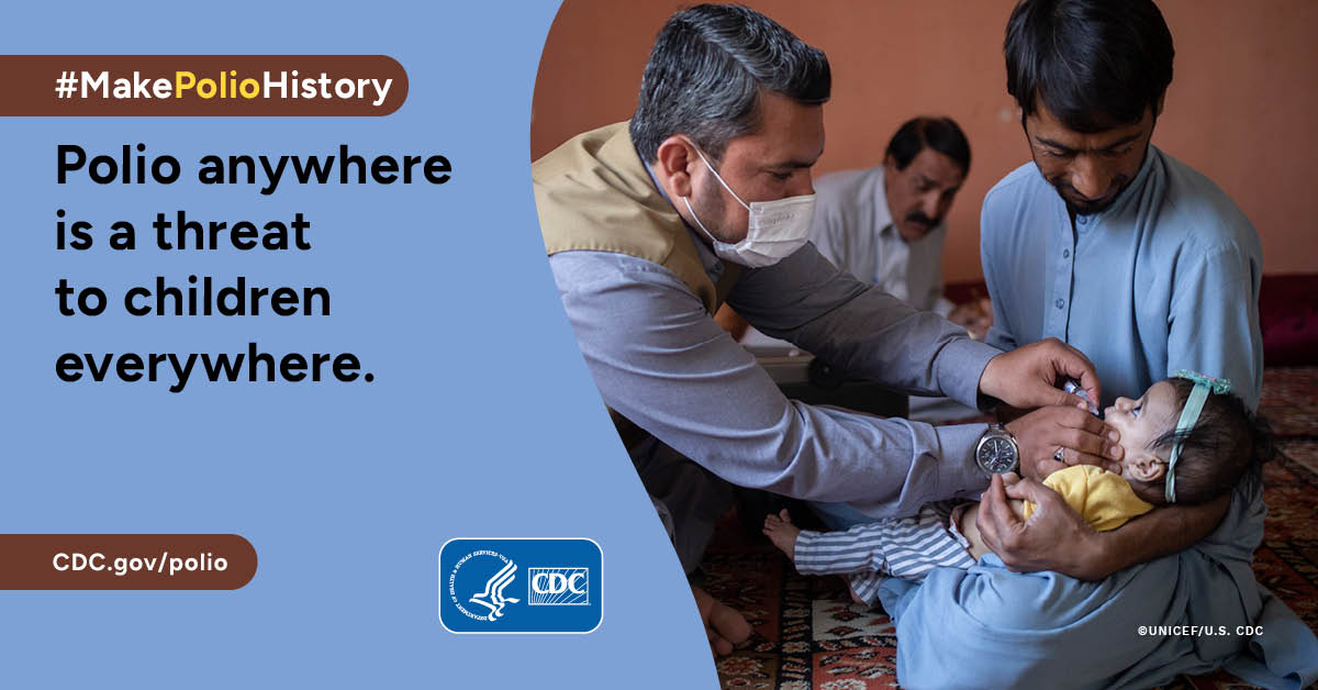 CDC Global Health (@cdcglobal) on Twitter photo Tomorrow is #WorldPolioDay!
Learn what <a href="/CDCgov/">CDC</a> and partners like <a href="/WHO/">World Health Organization (WHO)</a>, <a href="/Rotary/">Rotary International</a>, <a href="/UNICEF/">UNICEF</a>, <a href="/gatesfoundation/">Gates Foundation</a>, and <a href="/gavi/">Gavi, the Vaccine Alliance</a> are doing to #MakePolioHistory: bit.ly/CDCWorldPolioD…. Tomorrow is #WorldPolioDay!
Learn what <a href="/CDCgov/">CDC</a> and partners like <a href="/WHO/">World Health Organization (WHO)</a>, <a href="/Rotary/">Rotary International</a>, <a href="/UNICEF/">UNICEF</a>, <a href="/gatesfoundation/">Gates Foundation</a>, and <a href="/gavi/">Gavi, the Vaccine Alliance</a> are doing to #MakePolioHistory: bit.ly/CDCWorldPolioD….