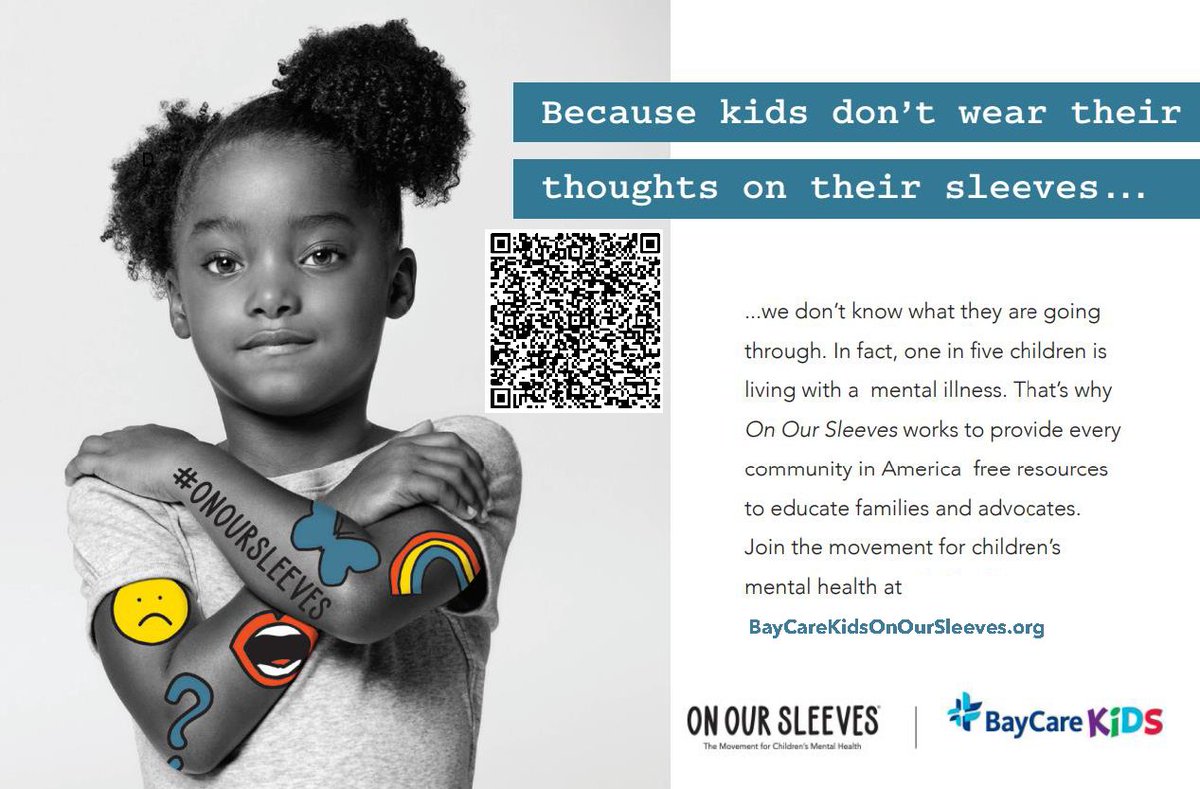 Our partners at @BayCare are partnering with the #OnOurSleeves movement for children’s mental health to address the growing children’s mental health crisis by promoting wellness and early intervention. Learn more via BayCareKidsOnOurSleeves.org #BayCare #SafeSoundHillsborough