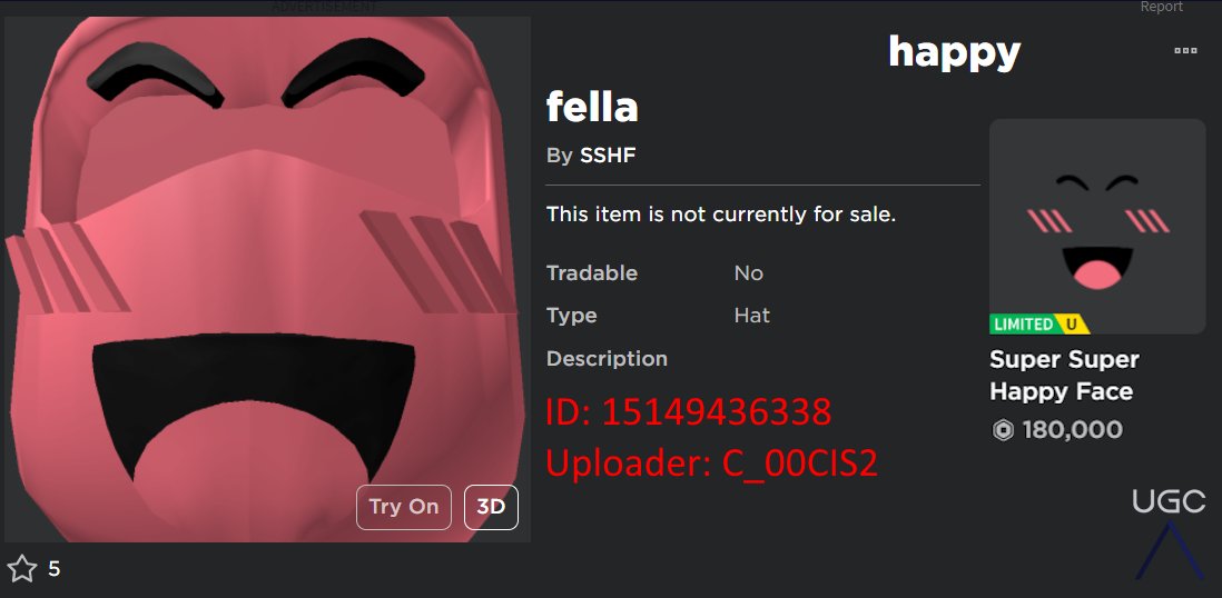 Peak” UGC on X: UGC creator onift uploaded 6 1:1 copies of the limited  face Prankster. #Roblox #RobloxUGC  / X