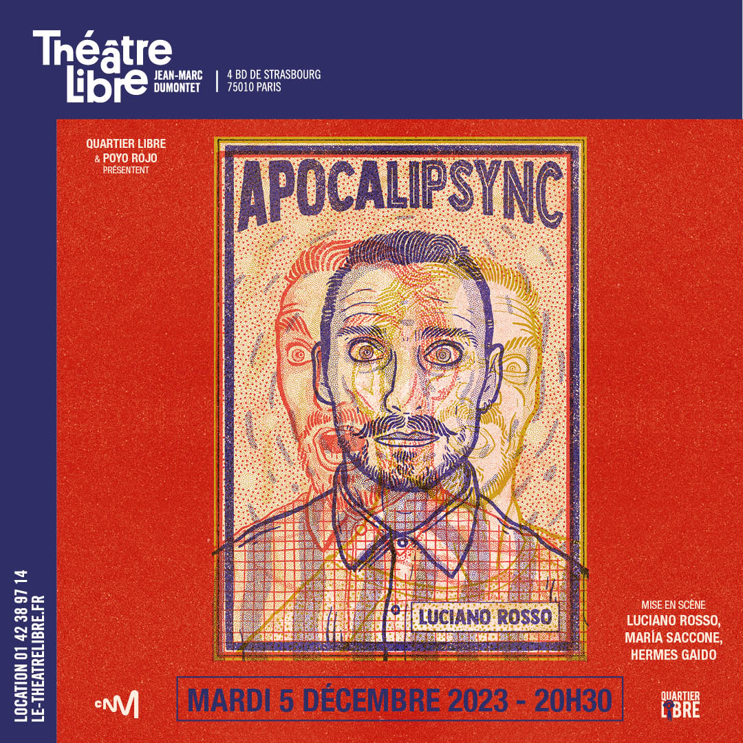 QLP_prod's tweet photo. 📢 Après son succès au @festOffAvignon 2023 au @LeCheneNoir , @luchianorosso revient avec son seul en scène #apocalipsync pour une date exceptionnelle parisienne au @TheatreLibre_ ! 🎉
👀+ d'Infos et réservations 🎟️: https://t.co/Ds7522Wqyq https://t.co/omIu5vJ54y