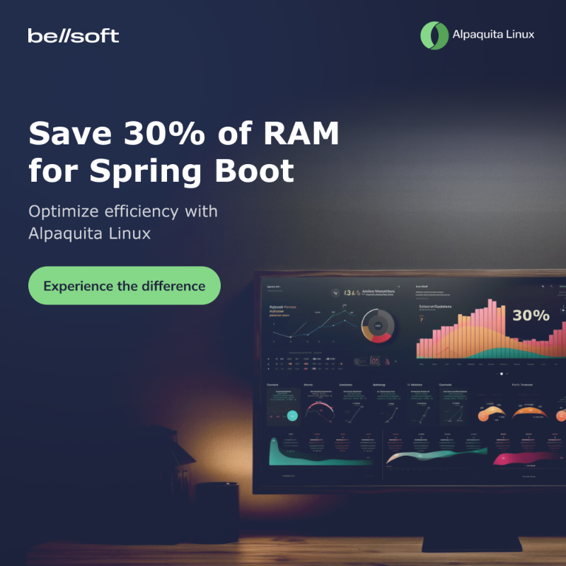 bellsoftware's tweet photo. Alpaquita Linux: Your Path to Efficient Spring Boot Containers. Reduce memory consumption by up to 30 % and maximize resource efficiency. Upgrade to Alpaquita Containers today: https://t.co/Ptg8GQJcXg