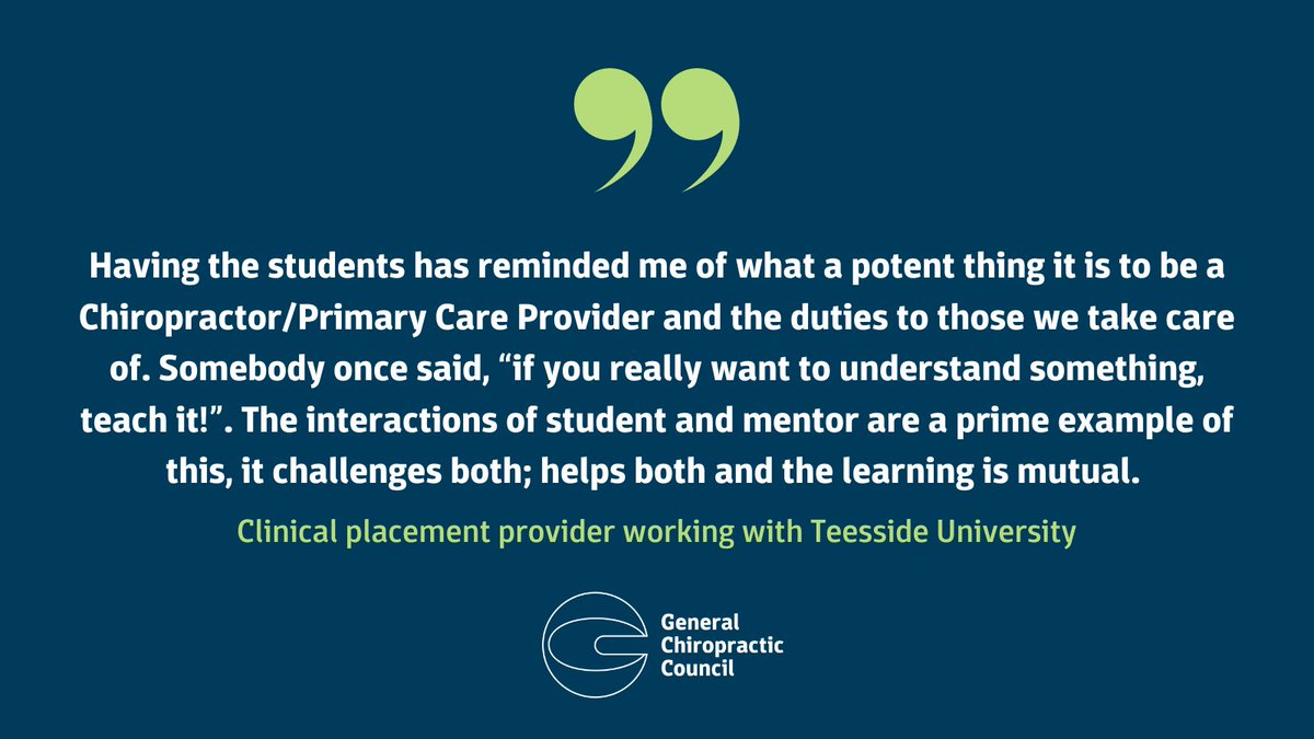 Have you considered hosting a clinical placement❓

Hosting a clinical placement can be as rewarding for the clinician as the student, with the opportunity to connect with a possible future associate as well as refreshing your knowledge and technique.

If you are interested in