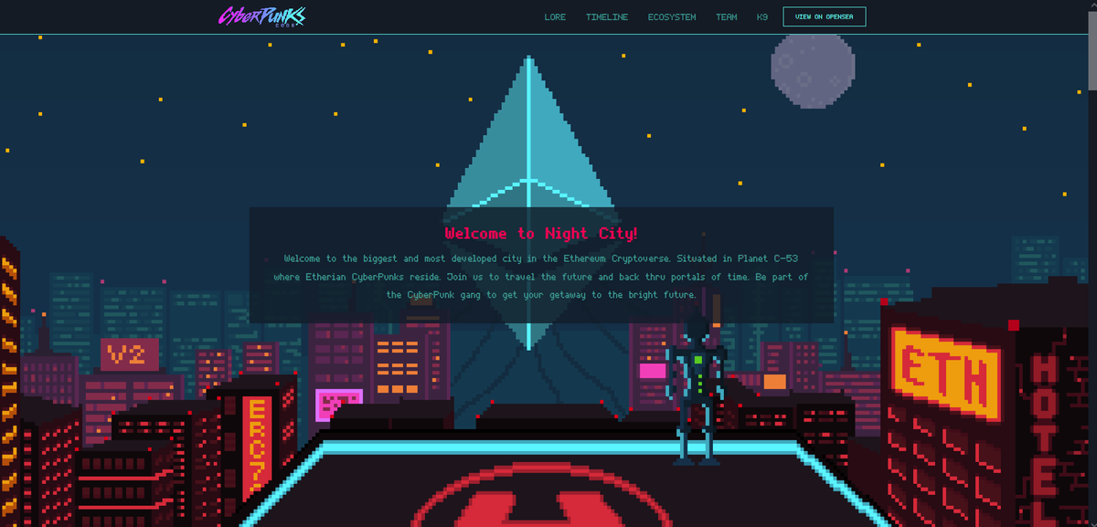 We are going to have an overhaul at the Night City.

cyberpunks2088.com

Who is up for this? 

#NFT #NFTCommunity #NFTnotdead #NFTrising #NFTdominates #nftart