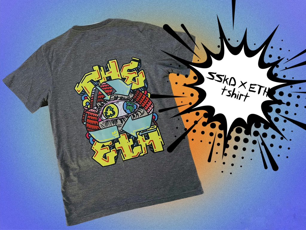 Beth_Jdv's tweet photo. Over the weekend my friends sent me a merch gift from their new collaboration, and all i can say is they are now sick of me. Truth is i love it, i love them, i love their brands and appreciate their creativity.💚🌎🌱
#artwork #SSKD #ETH https://t.co/XSa2rDZBnY