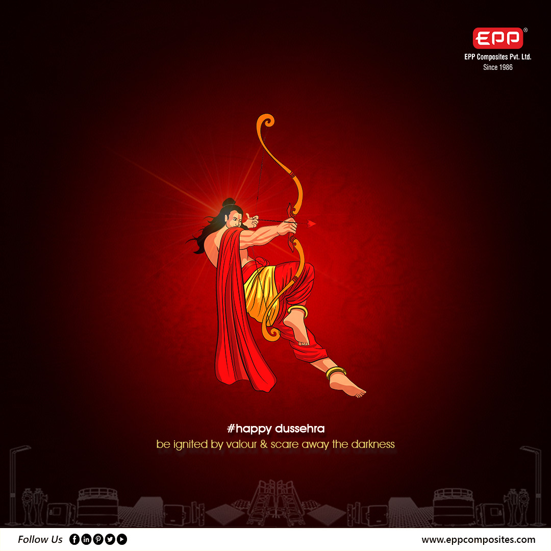 eppcomposites's tweet photo. Happy Dussehra !!!
Be ignited by valour &amp; scare away the darkness
#EPPComposites #Happydussera #Navaratri #Vijayadashmi #Festiveseason #Dussehraspecial #Dussehravibes #onestopshop #frpmanufacturers https://t.co/BjmSlocqyu