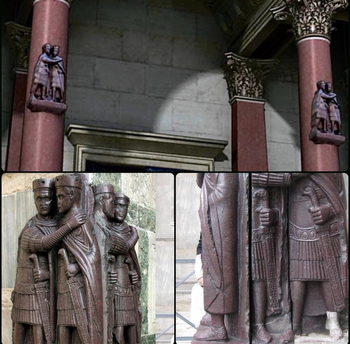 It seems like the porphyry statues of the four tetrarchs in Venice were originally on a column in their original placement in Constantinople. In the reconstruction, I initially felt skeptical they could have been mounted on a column. But looking at a side view, one can see the…