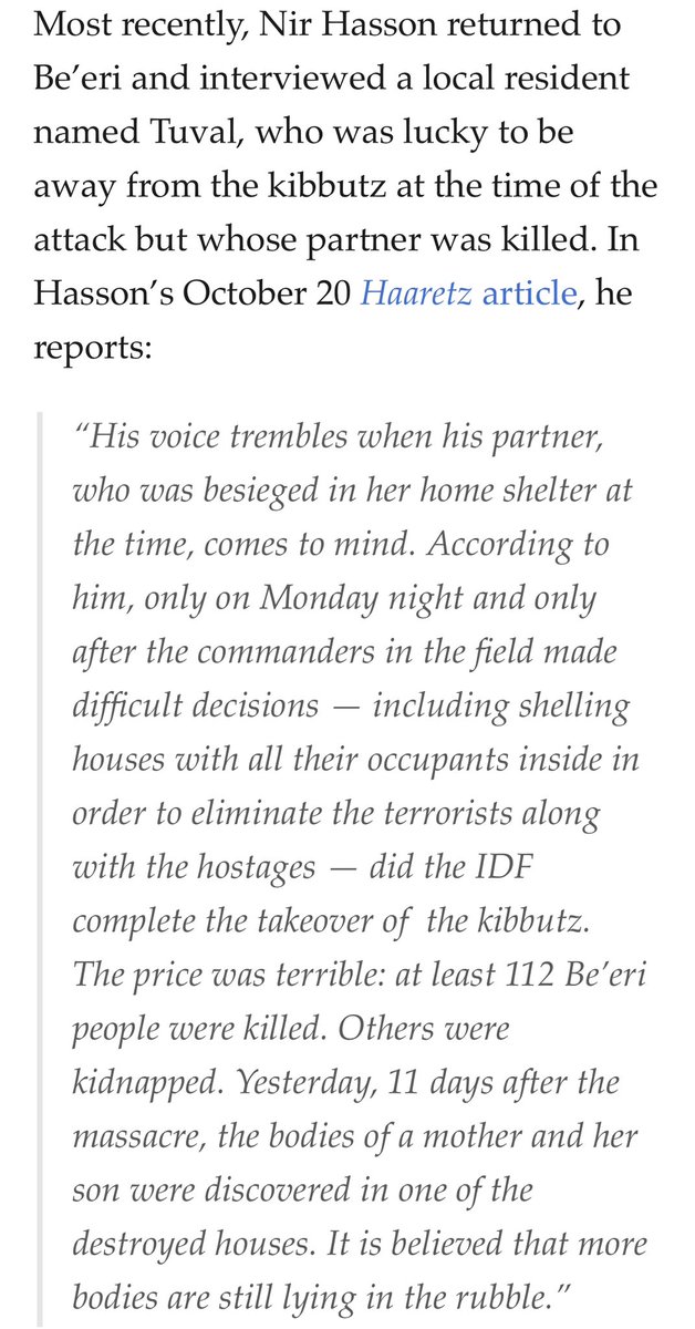 housetrotter's tweet photo. photos seem consistent with this haaretz story indicating houses in beeri were shelled by IDF tanks killing  everyone inside, hamas fighters and israeli civilians alike https://t.co/jHJEfDrkqu https://t.co/rJCVpyLtJi