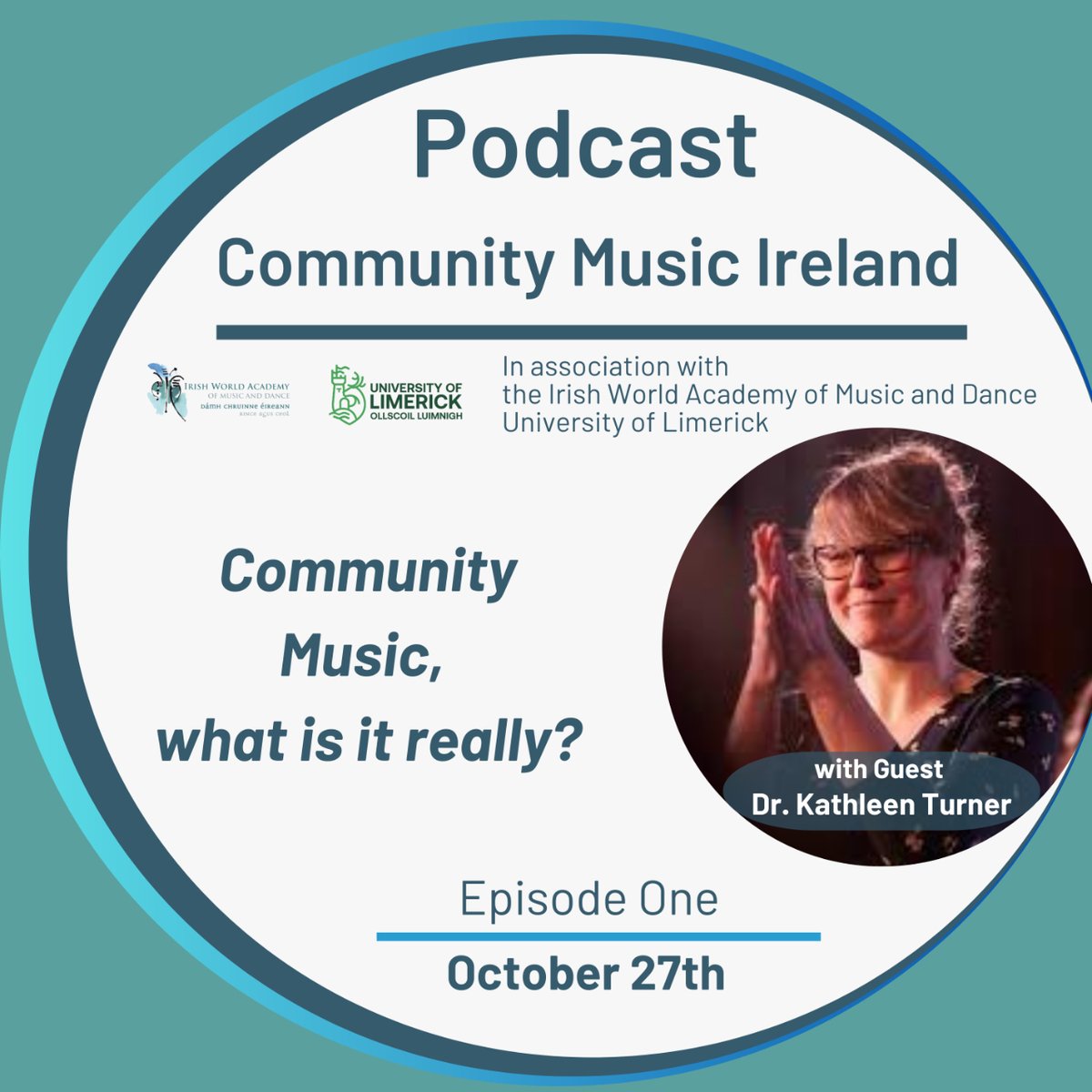Episode One of the Community Music in Ireland podcast is out next Friday 27th of October. Hala interviews Dr Kathleen Turner, Course Director for the MA Community Music at the Irish World Academy of Music and Dance.  
@UL @StudyArtsUL #podcast #postgradatul
Photo ©Maurice Gunning