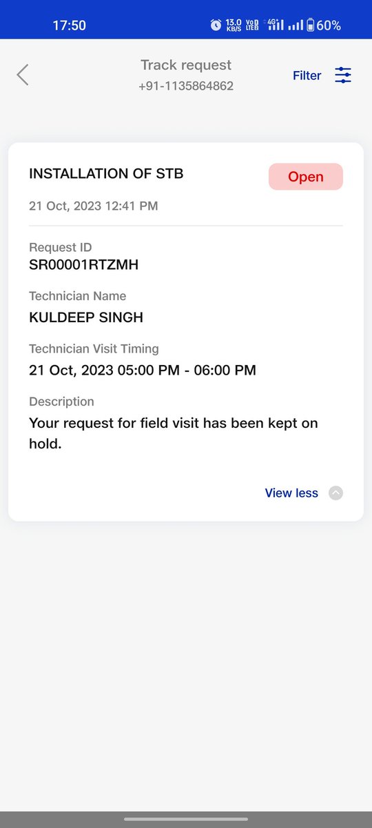 swarn1992's tweet photo. @JioCare pathetic service from jio 
Three days passed and there was no response from their end . https://t.co/4YIclPrPxG