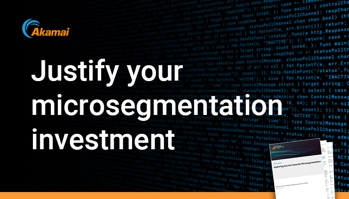 Akamai's tweet image. Compliance, threat detection, and app modernization are just a few of the benefits of #microsegmentation. Learn the other key use cases. Get report. ow.ly/anHK50PZfpw