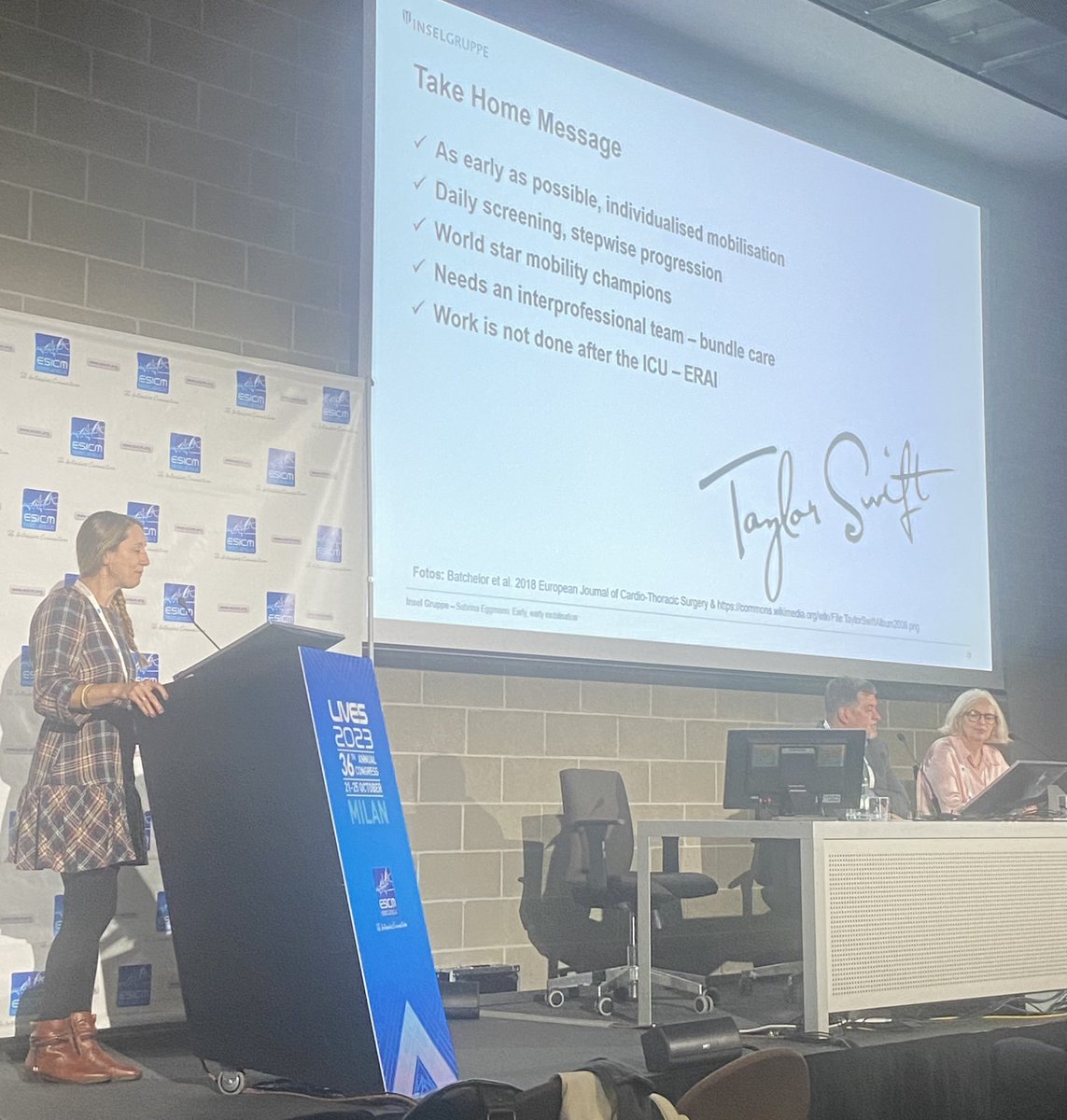 Fantastic talk on #ICUrehab @SabrinaEggmann @ESICM #LIVES2023 💭early rehab is different for each patient 💡work isn’t done after ICU, “ERAI” the “new ERAS” for ICU - early rehabilitation after ICU🙏🏻 for sharing our work 🔗read more about our study: tinyurl.com/2dvwwwua