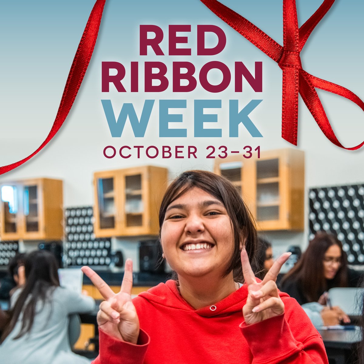HoustonISD's tweet photo. #RedRibbonWeek is here! Students, get ready to take a stand against drugs while we celebrate a week of strength and healthy choices. Dive into the full lineup of Drug-Free Week celebrations &amp; activities for all grade levels here --> https://t.co/0EhuthxaXr https://t.co/M9T2iySbHr