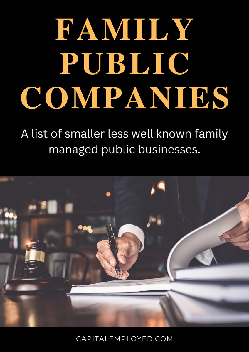 capitalemployed's tweet image. ⚡ A list of 60 small less well-known family influenced public companies.⚡

I'm sure we have missed loads.

Thanks to those who threw some names our way. 👍

If you want a copy please retweet or comment below and we will dm you a link where you can view/download the list.