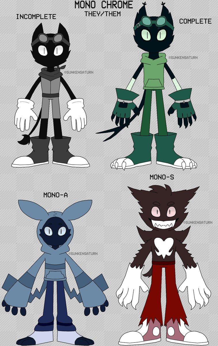 SUNKENSATURN's tweet image. Mono, &amp;amp; their forms!

If you remember Aimless &amp;amp; Senseless, they're connected to this character.