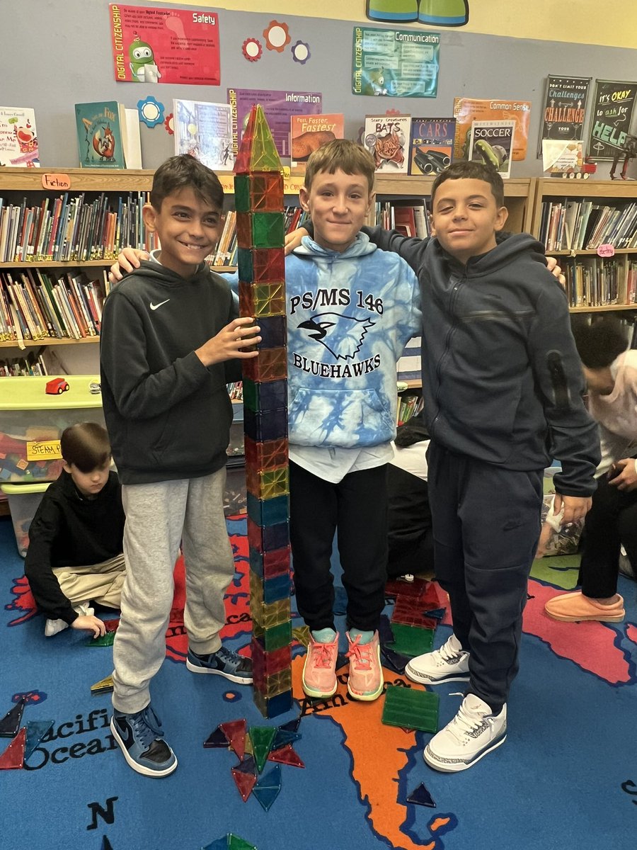 146Bluehawks's tweet image. Class 602 is using their creative and engineering skills to build a tall tower!  @CSforAllNYC @D27NYC #persistence #4Cs #engineering #designprocess @RomeoJennifer